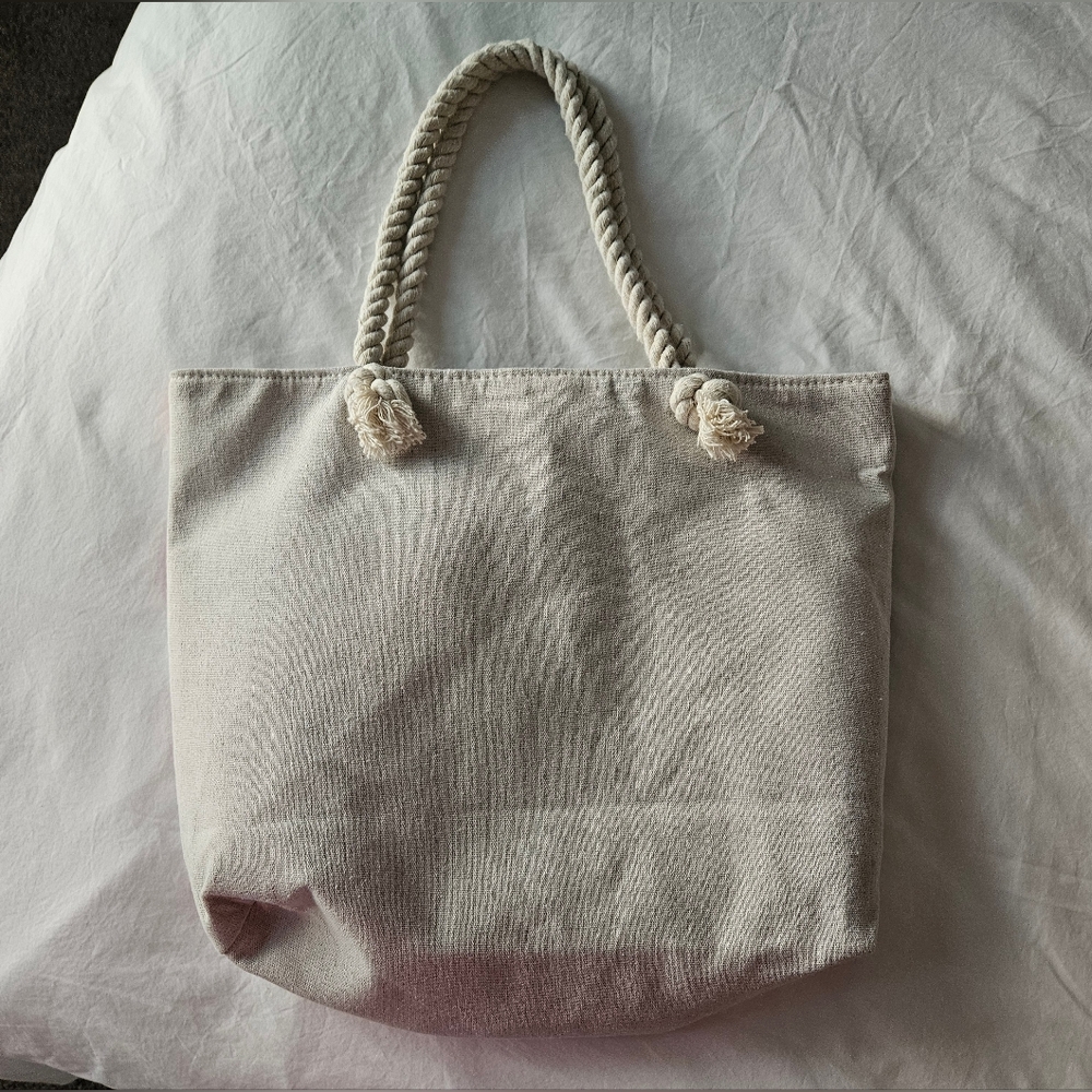 Tie Dye Splashed American Flag Rope Handle Tote - Picture 7 of 9